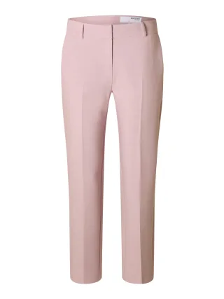 SELECTED WOMEN - SLWRITA-RIA MW CROPPED PANT MEL NOOS Bleached Mauve - Gr. - 36