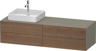 Duravit White Tulip Konsolenwaschtischunterbau wandhängend Amerikanischer Nussbaum & Stein Grau Matt WT4867L77920000