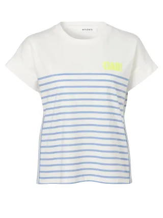 eiszeit - T-Shirt Rundhals 1/2 Arm Druck Motiv offwhite multicolor - Gr. - 48