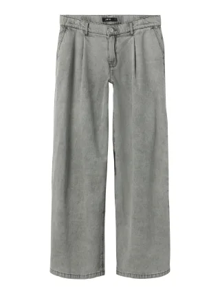 NAME IT - NLFBEA DNM NW PLEAT WIDE PANT medium grey denim - Gr. - 170