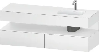 Duravit Qatego Einbauwaschtisch mit Konsolenwaschtischunterbau Weiß Matt 1600x550x600 mm - QA4796018 QA4796018180000