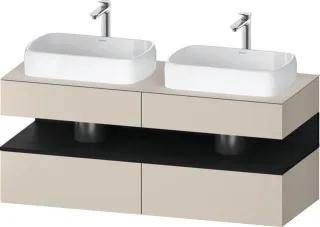 Duravit Qatego Konsolenwaschtischunterbau wandhängend Taupe Supermatt 1400x550x600 mm - QA4767016830 QA4767016830010