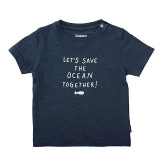 STACCATO - T-Shirt mit Wording marine - Gr. - 80