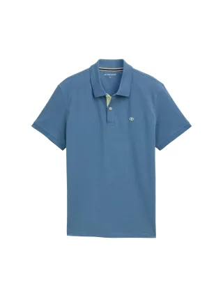 Tom Tailor - Piqué Poloshirt mit Logo-Stickerei mystical blue - Gr. - M