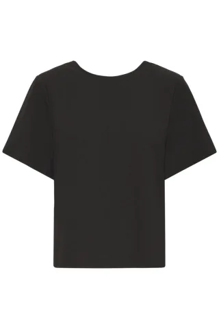 ICHI - Shirt mit Knoten - Ihmatine schwarz - Gr. - S