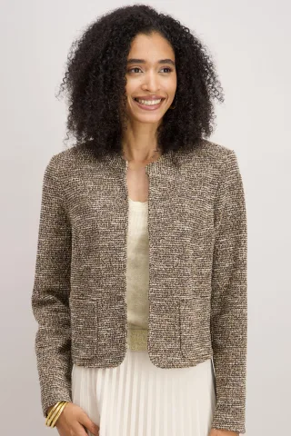 signe nature - Melierte Jacke mit Lurex braun - Gr. - 36