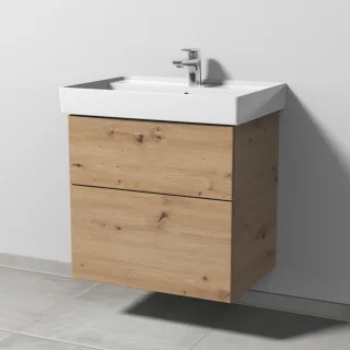 Sanipa 3way Waschtischunterbau zu Villeroy & Boch Collaro Waschtisch mit 2 Auszügen, Eiche Natural-T SM83585