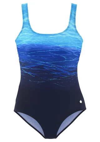 LASCANA - LASCANA Badeanzug blue print - Gr. - 46B