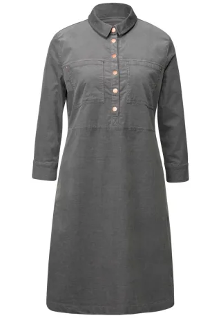 Street One Studio - Knielanges Cordkleid grau - Gr. - 42