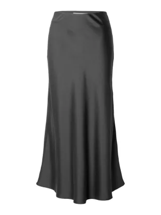 Selected - Rock aus Satin grau - Gr. - 36