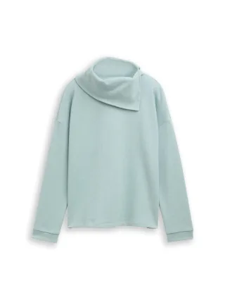 Tom Tailor - Sweatshirt mit Rollkragen white moss melange - Gr. - S