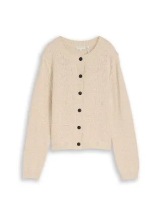 Tom Tailor - Cardigan mit Rundhalsausschnitt sand stone beige - Gr. - S