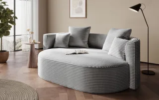 LeGer Home by Lena Gercke 2,5-Sitzer "ISALIE, rundes Loungesofa, mit Kissen, perfekt gepolstert" moderne Stoffe, mit 4 Zierkissen, extra große Sitzfläche