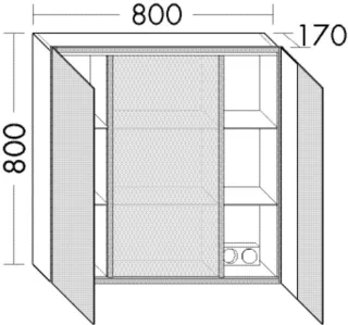 Burgbad Spiegelschrank RL30 800x800x170 Eiche Dekor Cashmere, SPLO080LF3681 SPLO080LF3681