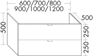 Burgbad Waschtischunterschrank rc40 System PG1 500x600x500 Grau Matt, WWNW060F4024 WWNW060F4024