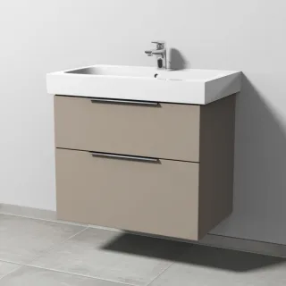 Sanipa 3way Waschtischunterbau zu Geberit iCon Waschtisch mit 2 Auszügen, Sandgrau-Matt UF65167