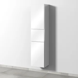 Sanipa 3way Hochschrank mit 2 Türen und 1 Auszug, Weiß-Glanz BS10478