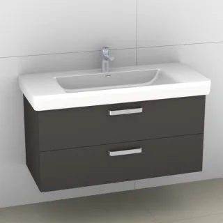 Artiqua 415 Waschtischunterschrank für Pro S 813966 Stahlgrau, 415-WU2L-L58-7142-88 415-WU2L-L58-7142-88