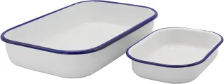 Krüger Auflaufform "Husum" Emaille  Stahl 2 Stk. tlg. Inhalt 1 und 4 Liter