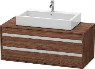 Duravit Ketho Konsolenwaschtischunterbau wandhängend Nussbaum dunkel Matt 1200x550x496 mm - KT665602 KT665602121
