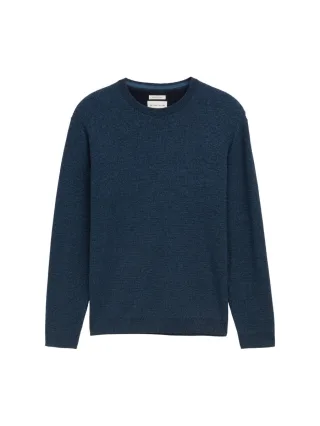 Tom Tailor - Basic Pullover in Unifarben mit Rundhalsausschnitt blau - Gr. - XXL