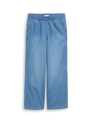 tom tailor kids - Wide Leg Jeans mid stone bright blue denim - Gr. - 158
