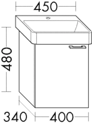 Burgbad Waschtischunterschrank Sys30 PG4 Sana 480x400x340 Weiß Hochglanz, WVFY040RF3359 WVFY040RF3359
