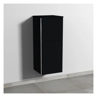 Sanipa 3way Mittelschrank mit 1 Tür und 1 Auszug, Schwarz-Matt, BS12708 BS12708