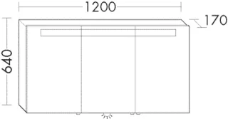 Burgbad Spiegelschrank Crono HGL 640x1200x170 Eiche Dark Chocolate, SPSA120F6068 SPSA120F6068