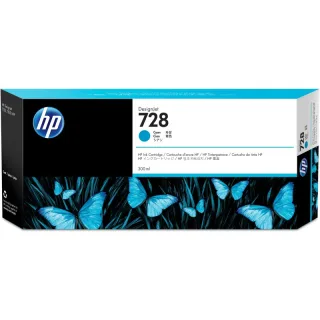Original F9K17A HP 728 DNJ Tinte cyan EHC 300ml