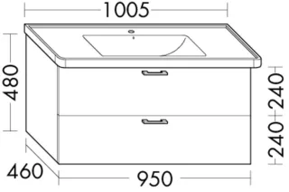 Burgbad Waschtischunterschrank Sys30 PG3 Diago 480x950x460 Schilf Matt, WXPU095F3354 WXPU095F3354
