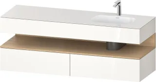Duravit Qatego Einbauwaschtisch mit Konsolenwaschtischunterbau Weiß Hochglanz 1600x550x600 mm - QA47 QA4796030220000
