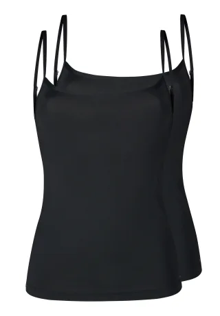 SKINY - Skiny Damen Spaghettishirt 2er Pack Micro Advantage black - Gr. - 40