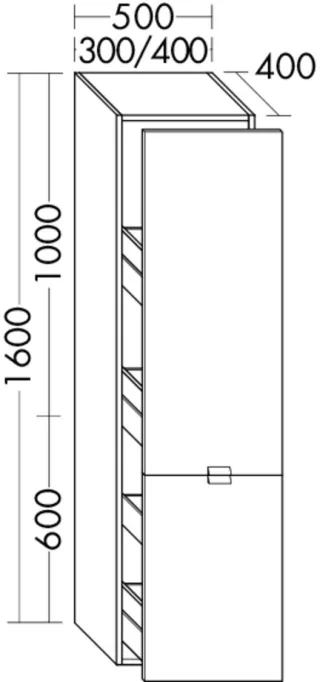 Burgbad Apothekerschrank rc40 System PG2 1600x300x400 Schilf Ultramatt, HSQP030F5777 HSQP030F5777