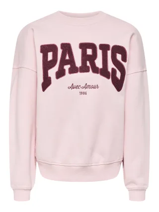 JDY - JDYMESA L/S O-NK EMB SWEAT JRS NOOS Chalk Pink - Gr. - XL