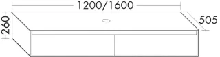 Burgbad Waschtischunterschrank rc40 Trend- oder RAL-Farbe HGL/Eiche Dark Cho, SGBL120F4533A0344 SGBL120F4533A0344