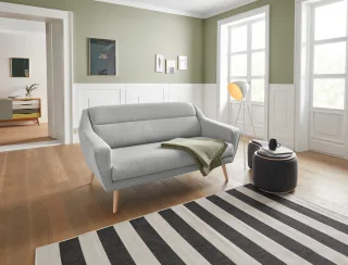 OTTO home 2-Sitzer "Bille" mit Naht im Rückenkissen und Eiche-Beinen, Design by Morten Georgsen