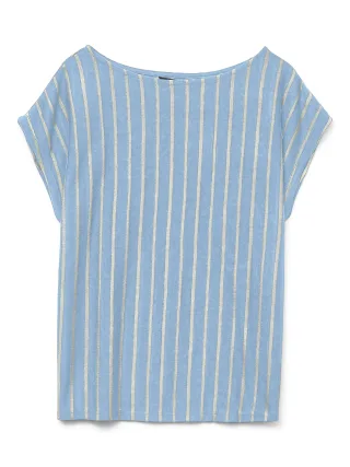 VERO MODA - VMLANA SS BOAT NECK TOP JRS GA airy blue - Gr. - S