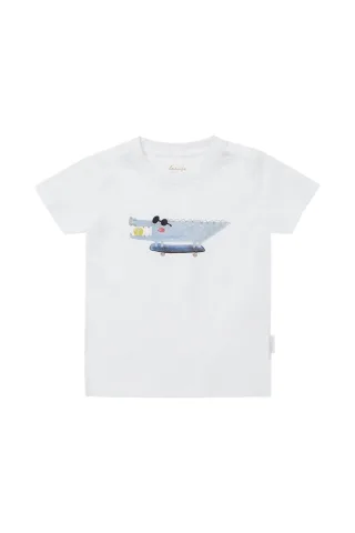 Leevje Unisex T-Shirt 'Crocodile' - Weiß