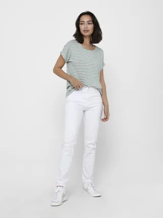 ONLY - ONLMOSTER STRIPE S/S O-NECK TOP JRS NOOS jadeite - Gr. - S