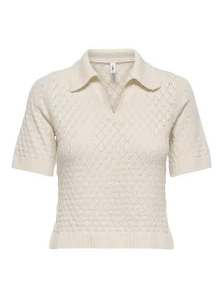 ONLY - ONLCOSIMA SS STRUCTURE POLO KNT NOOS birch - Gr. - M