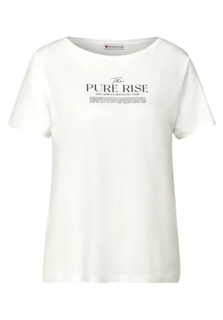 Street One - Shirt mit Wording Artwork weiß - Gr. - 36