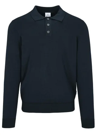 BASEFIELD - NOS Polo Pullover night blue - Gr. - L