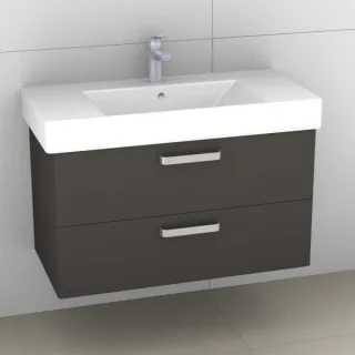 Artiqua 412 Waschtischunterschrank für Strada K0789 Stahlgrau, 412-WU2L-I19-7142-88 412-WU2L-I19-7142-88