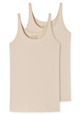 SCHIESSER - 2PACK Trägertop sand - Gr. - 48