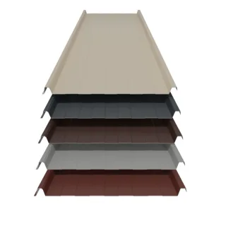 Stehfalz 33/500 | Wand | 0,63 mm | Stahl | Prägung | Glatt | 548 mm Breite | 25 µm Polyester