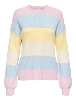ONLY - ONLATIA L/S STRIPE PULLOV KNT NOOS Light Pink - Gr. - S