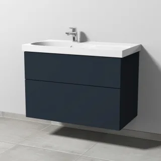 Sanipa 3way Waschtischunterbau zu Geberit Acanto Waschtisch mit 2 Auszügen, Marine-Matt SP4191R