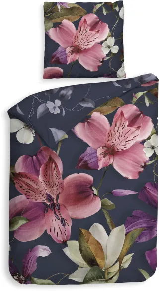 Heckett & Lane Bettwäsche "Tropici" 2 Blumen Design, 100% Baumwolle ab 135x200 cm.