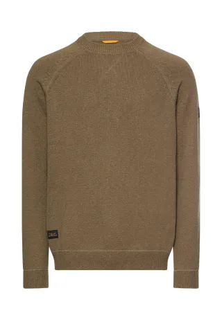 camel active - Strickpullover mit Rundhalsausschnitt deep olive - Gr. - 3XL